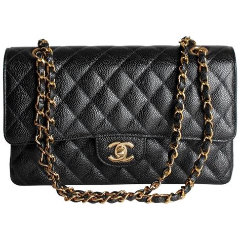 chanel black caviar medium double flap|Chanel Classic Double Flap Quilted Caviar Gold.